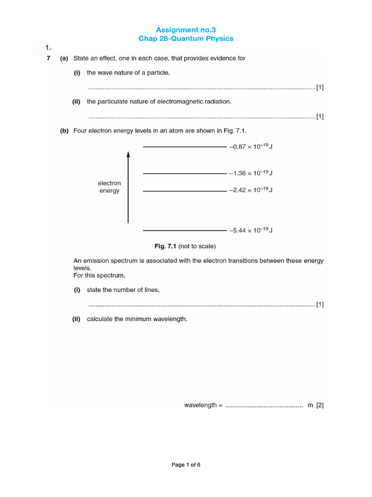 Assignment No.3 Quantum Physics | PDF