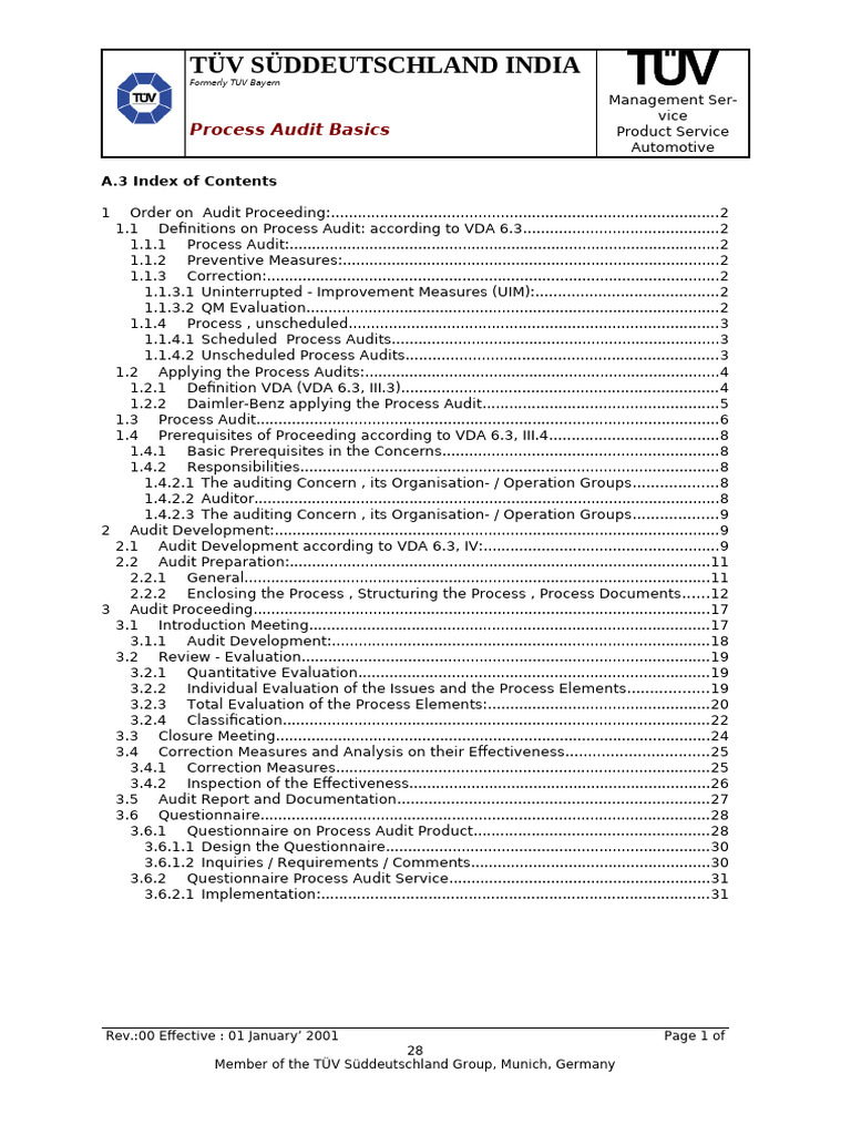 VDA 6.3 Process Audit Overview | PDF | Audit | Auditor's Report