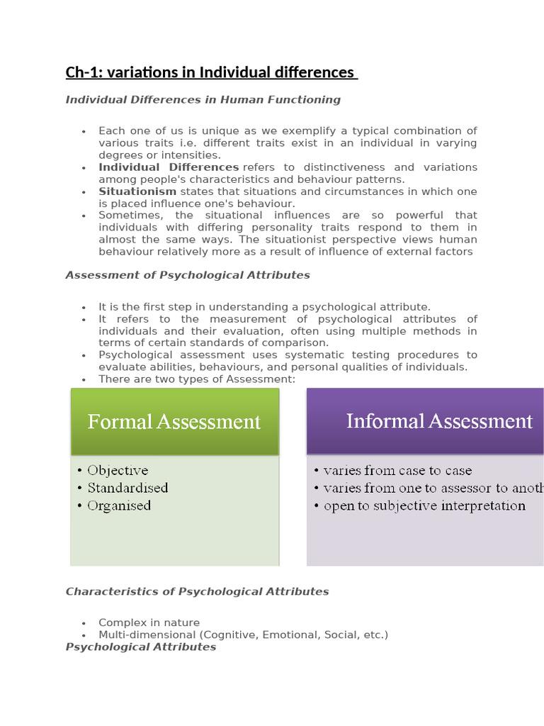 Understanding Individual Differences in Psychology | PDF | Psychology ...