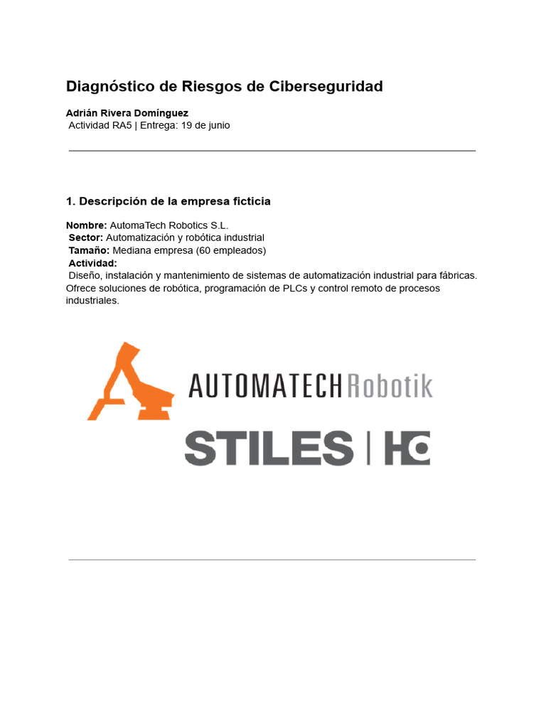 Diagnóstico de Riesgos de Ciberseguridad | PDF | La seguridad ...