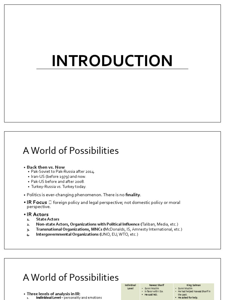 Evolution of International Relations Analysis | PDF | Deterrence Theory ...
