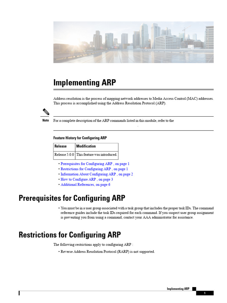 ARP Configuration Guide for Cisco Routers | PDF | Router (Computing ...