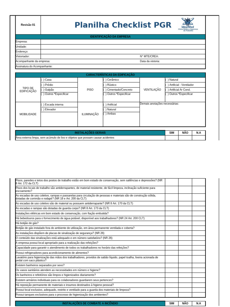 Checklist PGR | PDF