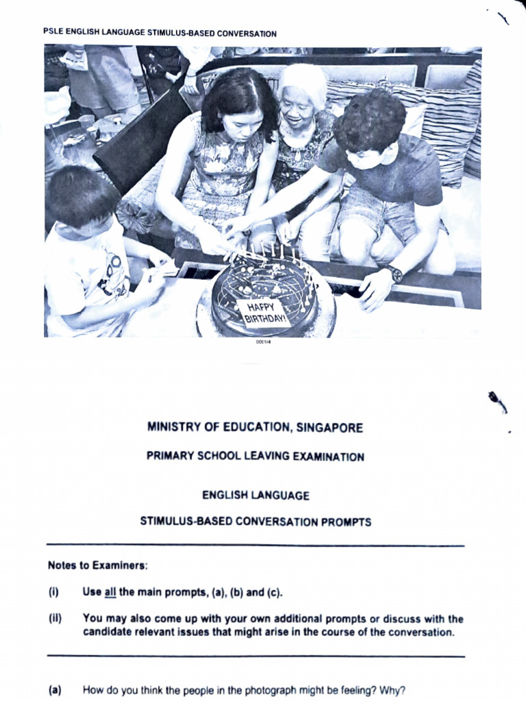 PSLE English Stimulus Conversation Guide | PDF