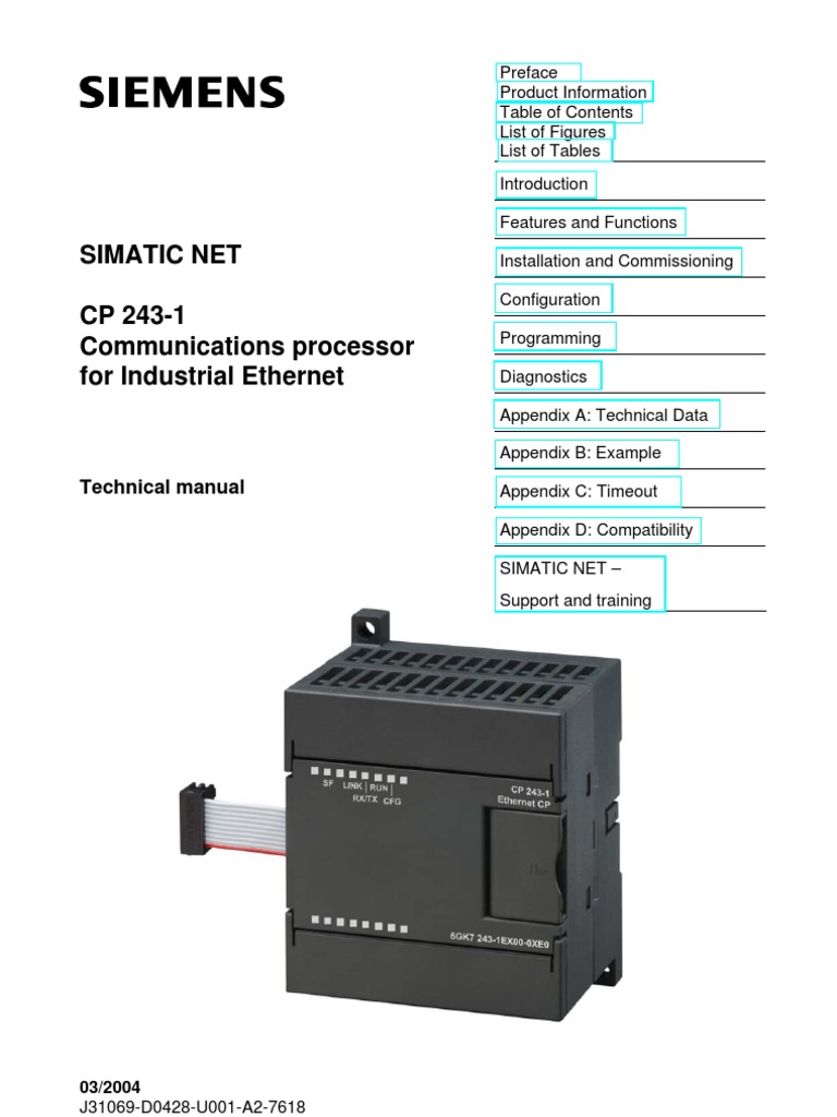 CP 243-1 IT Communications Processor For Industrial Ethernet and ...