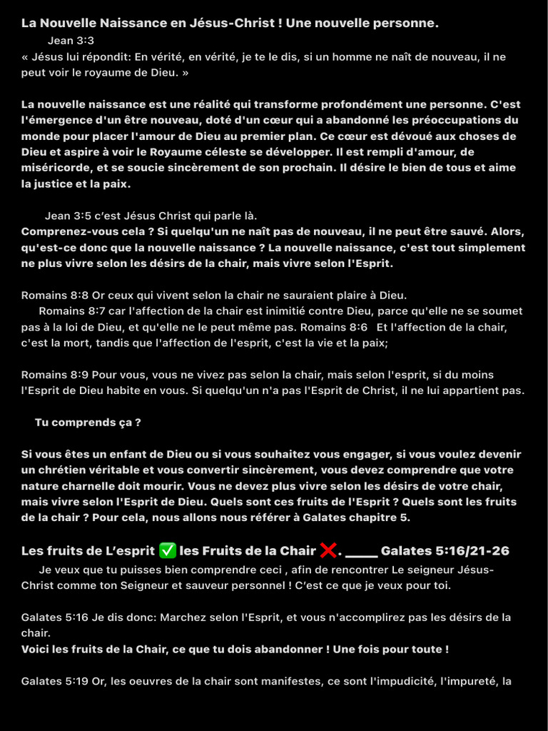 Comprendre la Nouvelle Naissance en Christ | PDF | Épître aux Galates ...