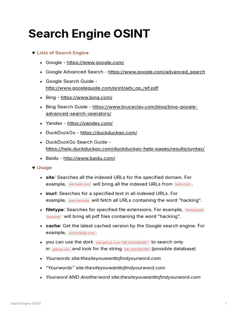 Osint Search-Techniques | PDF | File Format | Cybercrime