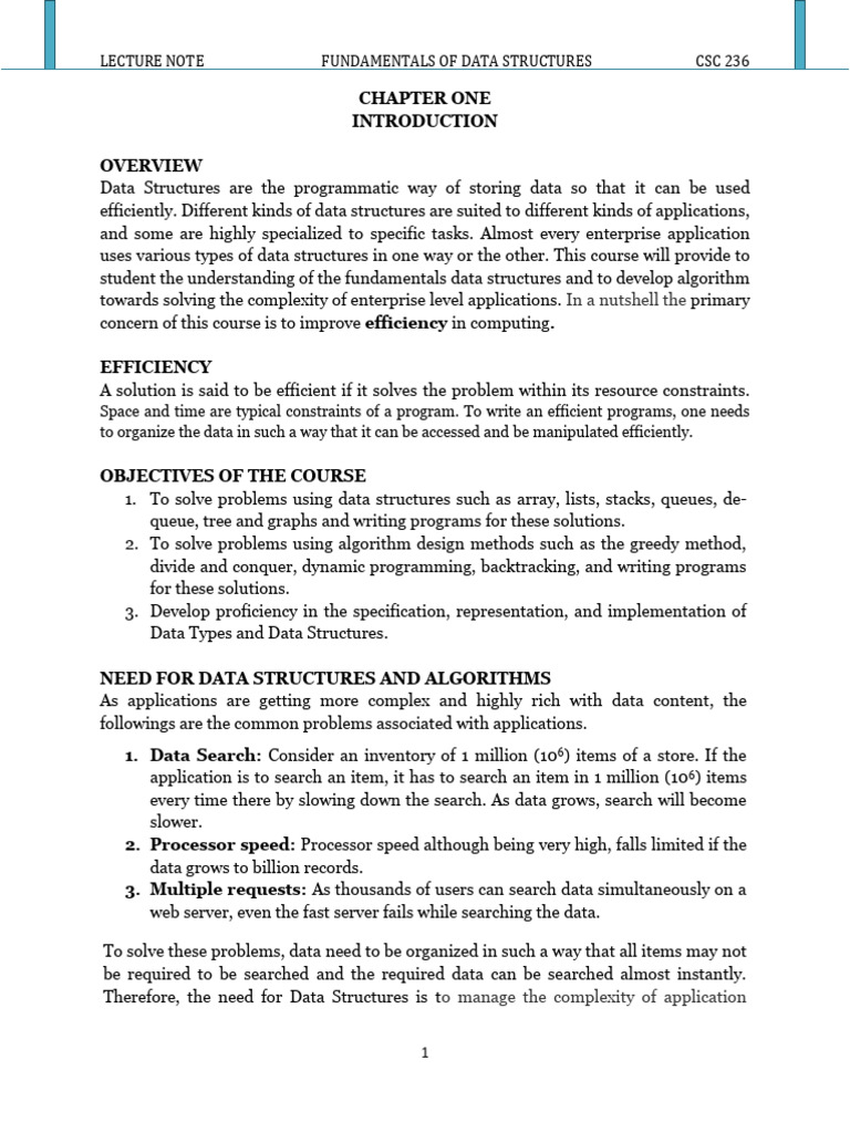 CSC 236 Chapter One PDF | PDF | Software Engineering | Computing