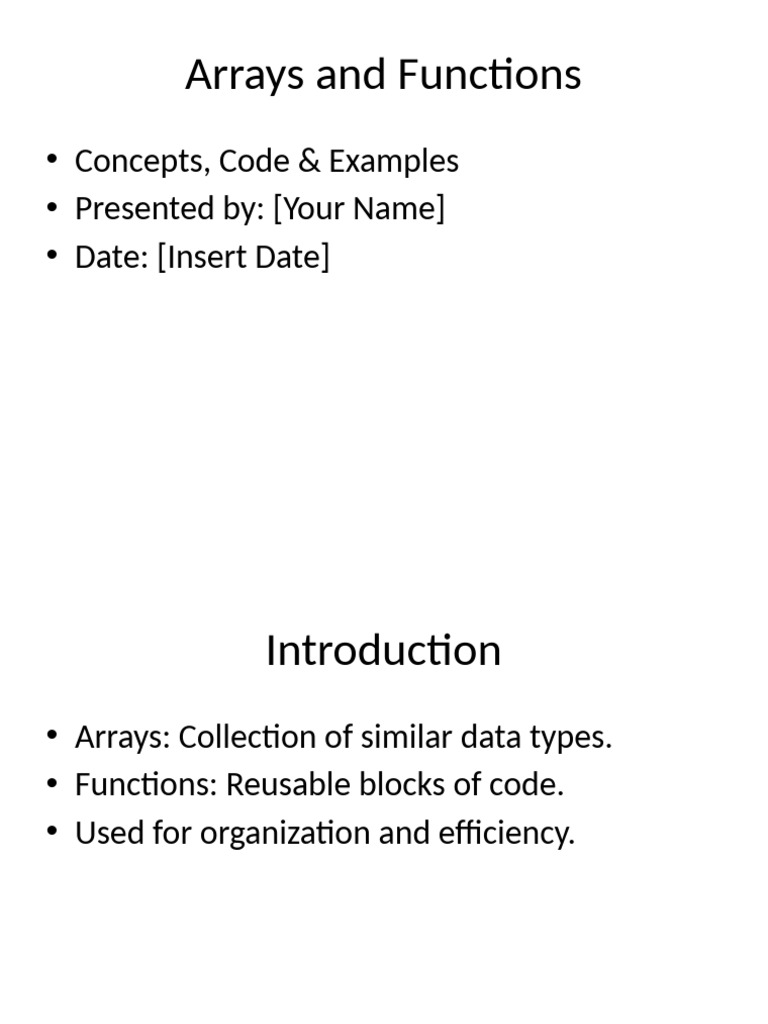 Arrays and Functions Explained | PDF