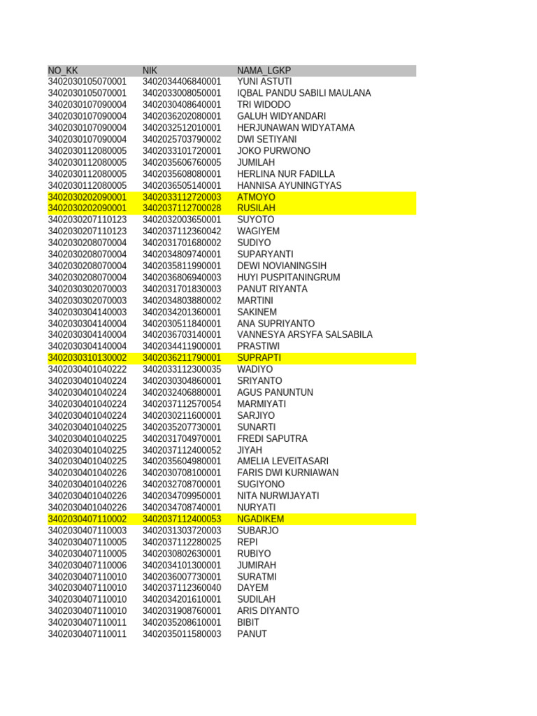 List of Individuals with NIK Codes | PDF