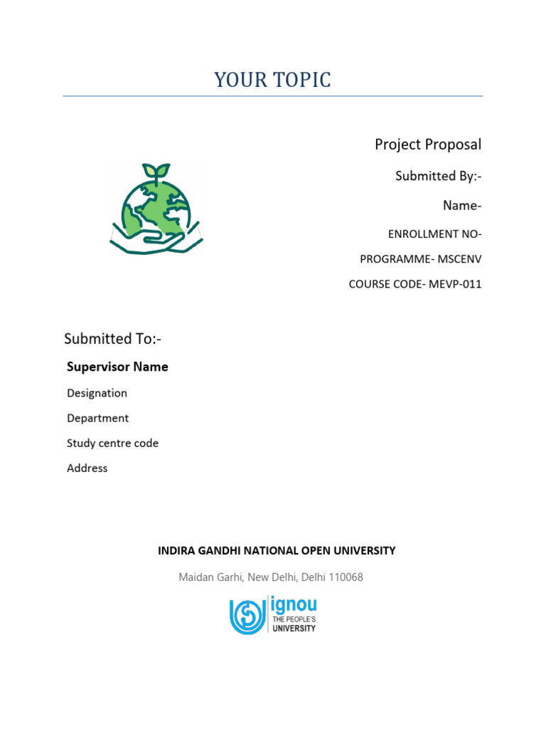IGNOU MSCENV Project Proposal Format | PDF | Chess Openings | Chess