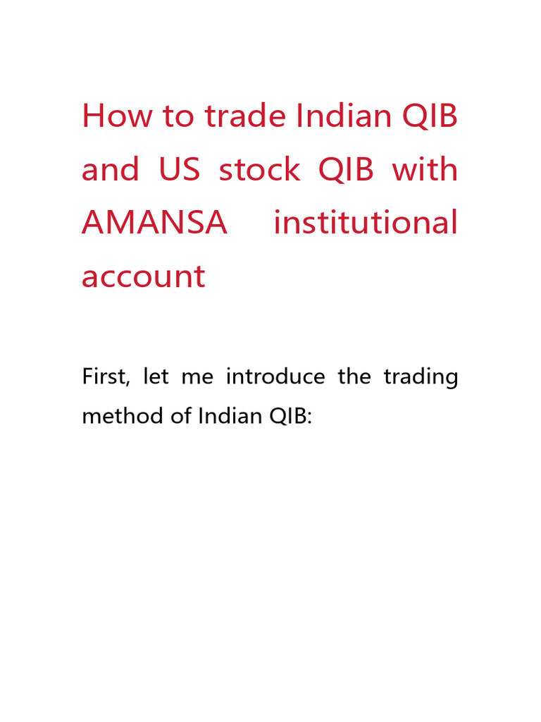 Trading Indian and US QIB Explained | PDF