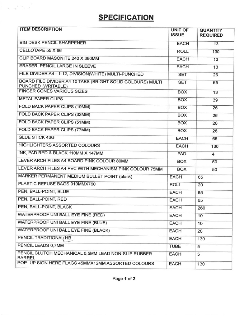 Specification Doc RFQ179A0166 | PDF