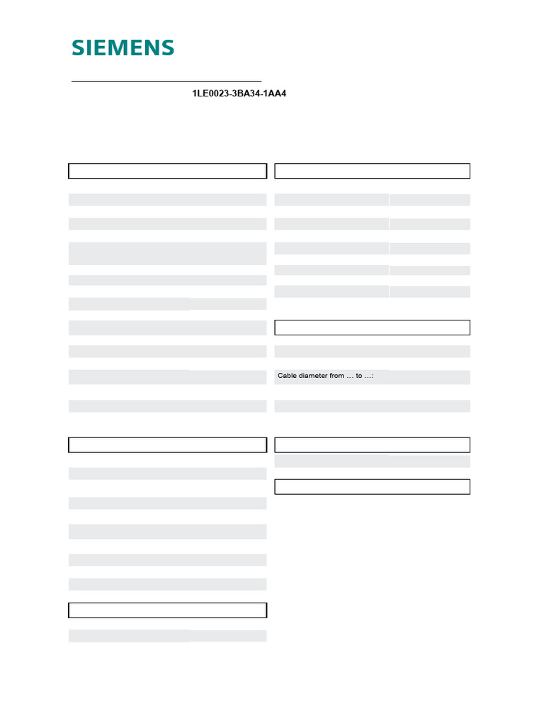 Siemens Three-Phase Motor Datasheet | PDF | Electric Motor | Electrical ...
