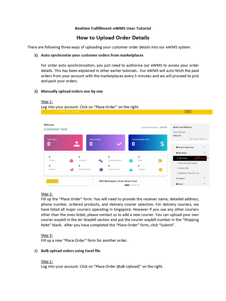 How To Upload Order Details | PDF