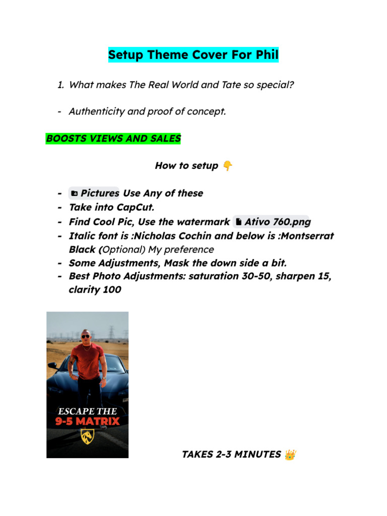 Setup Guide for Cover Design | PDF