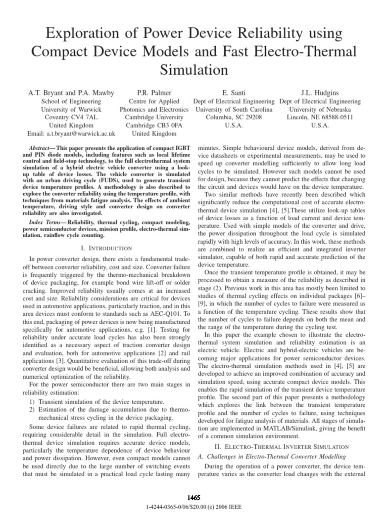Power Device Reliability in EVs | PDF | Reliability Engineering | Power ...