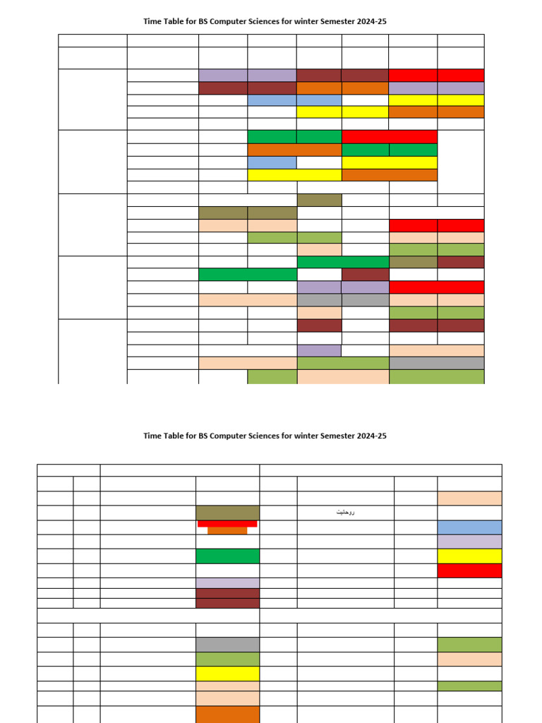 BS Computer Science Winter 2024-25 Timetable | PDF | Mathematics ...