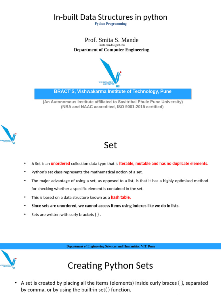 Python Set Data Structures Explained | PDF | Data Type | Computer ...