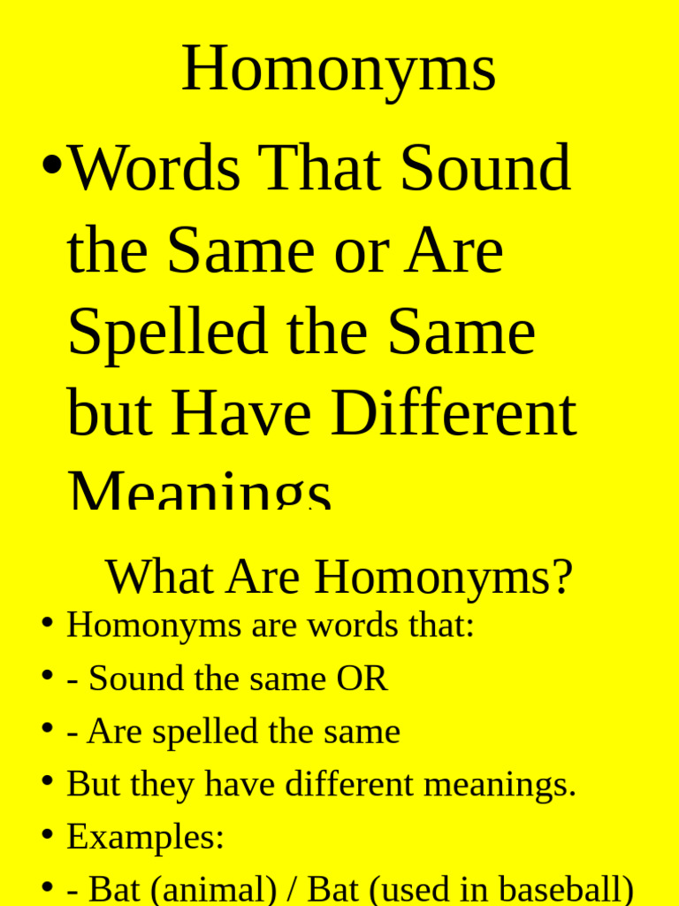Understanding Homonyms for Grade 3 | PDF