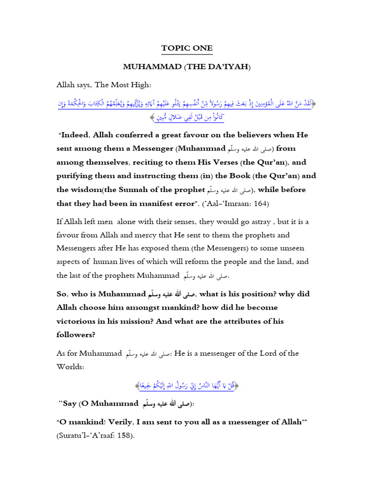 Understanding Muhammad's Prophethood | PDF | Prophets And Messengers In ...