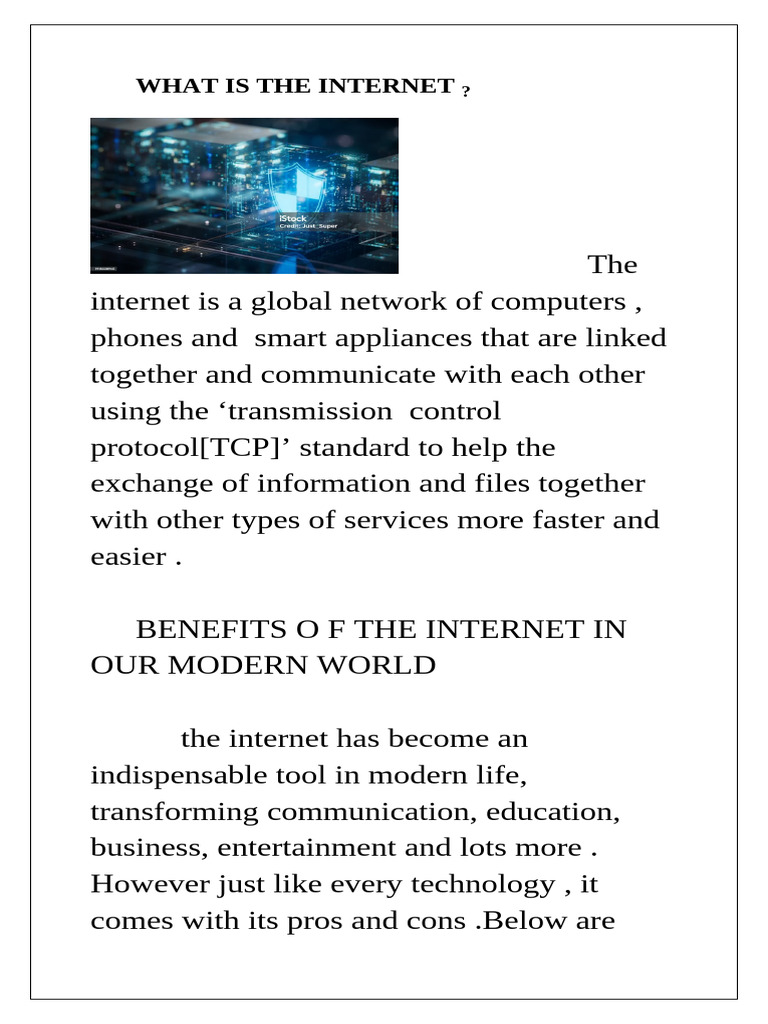 Understanding the Internet's Impact | PDF | Internet | World Wide Web