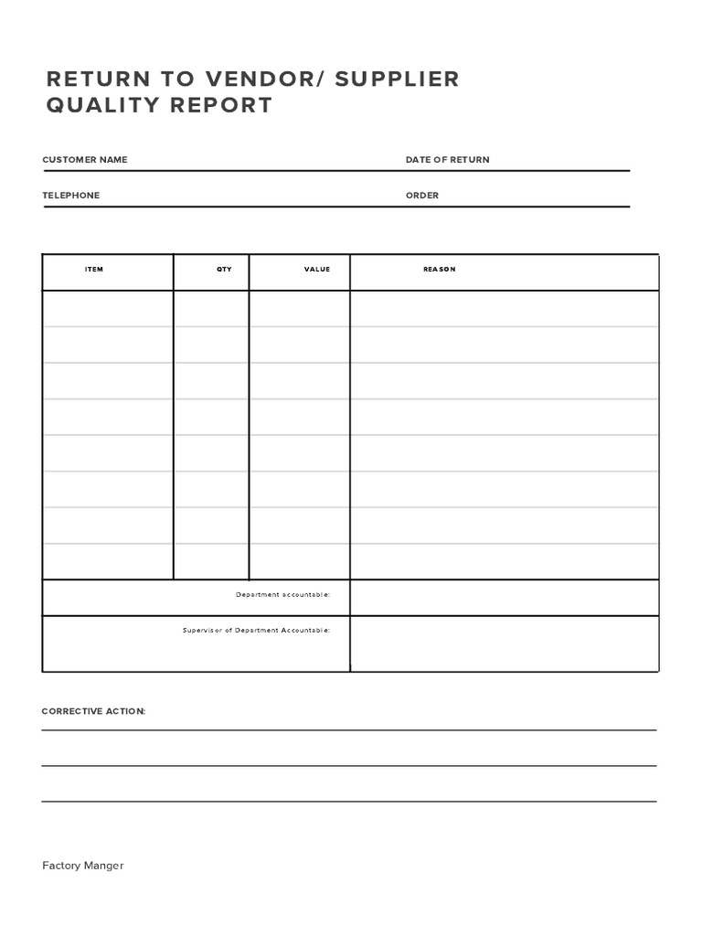 RTV Quality Report Summary | PDF