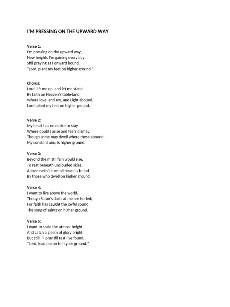 Higher Ground Hymn Lyrics | PDF