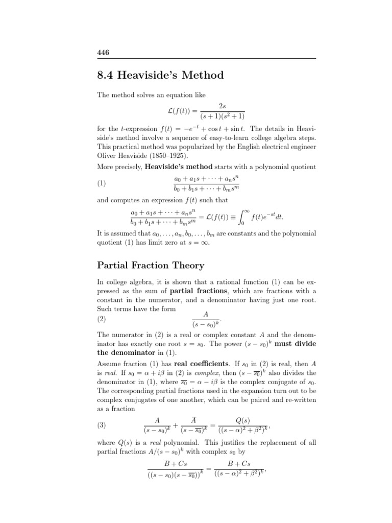 Heaviside Coverup 2008 | PDF | Polynomial | Equations