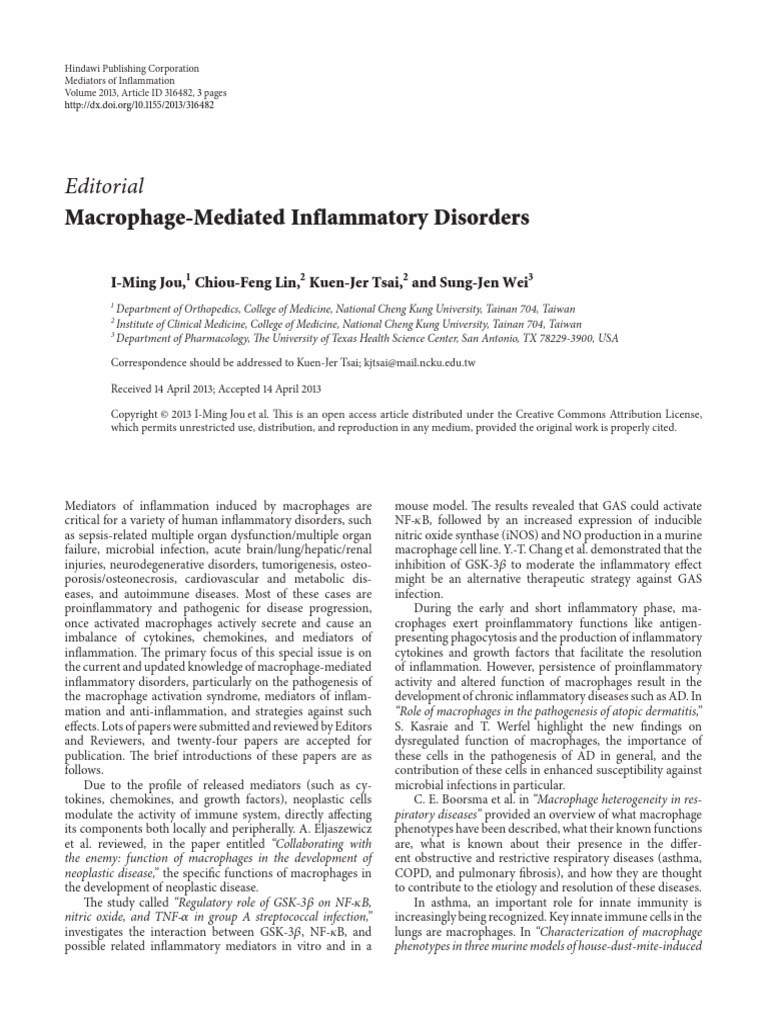 Macrophage Inflammation Disorders Overview | PDF | Macrophage ...