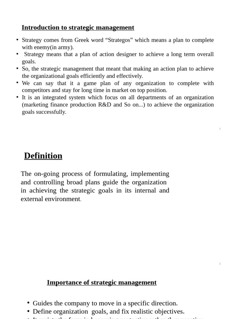 Strategic Management Modual 1-3 | PDF | Strategic Management | Goal