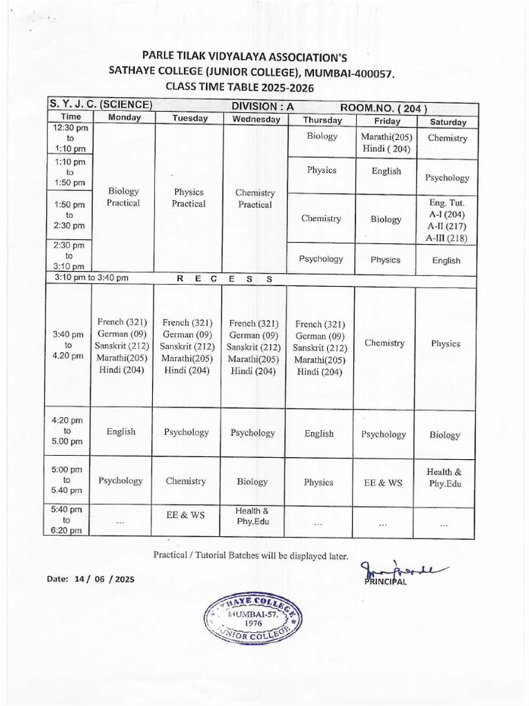 Syjc Science TT 25 26 | PDF