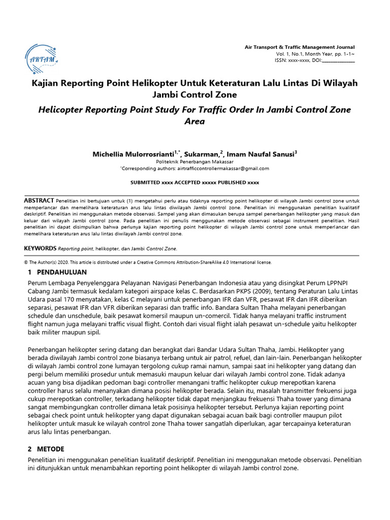Kajian Reporting Point Helikopter Jambi | PDF
