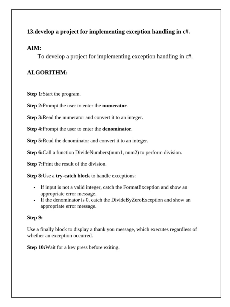 Exception Handling | PDF