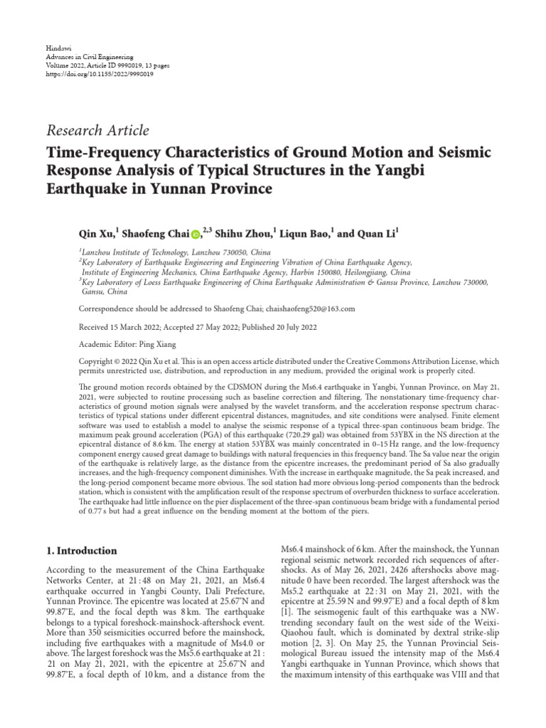 Time-Frequency Characteristics of Ground Motion An | PDF | Wavelet ...