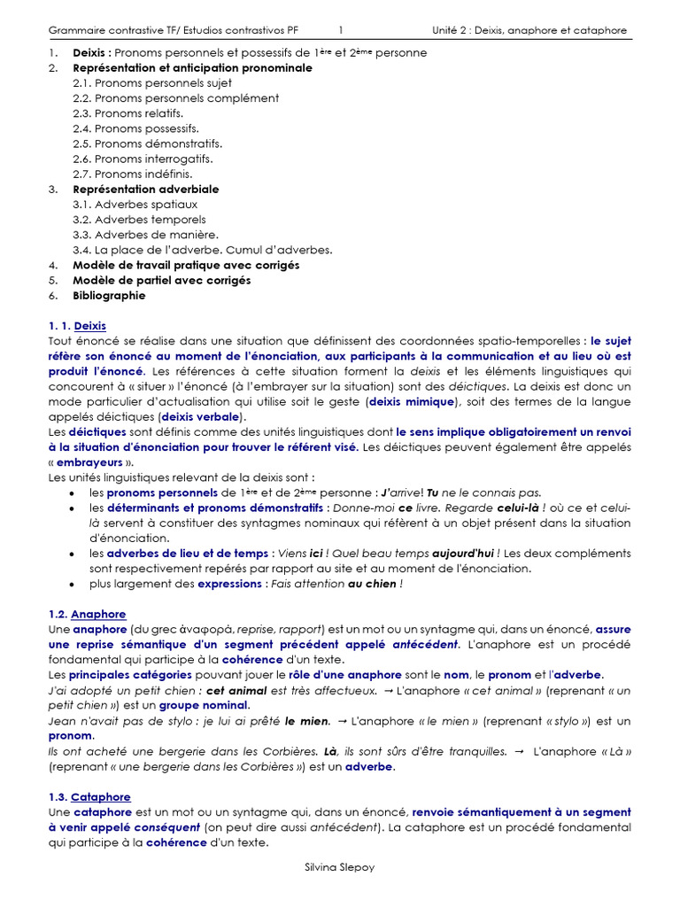 Cataphore et anaphore en grammaire | PDF | Pronom | Sémantique