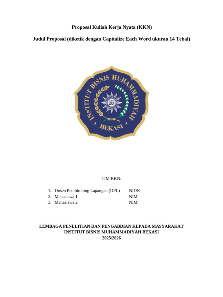 Proposal KKN 2025: Pengabdian Masyarakat | PDF