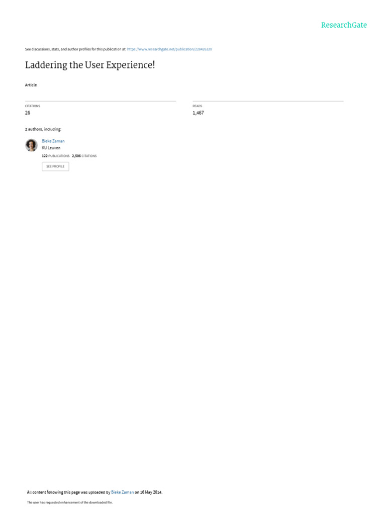 User Experience Laddering Method | PDF | Qualitative Research | Usability