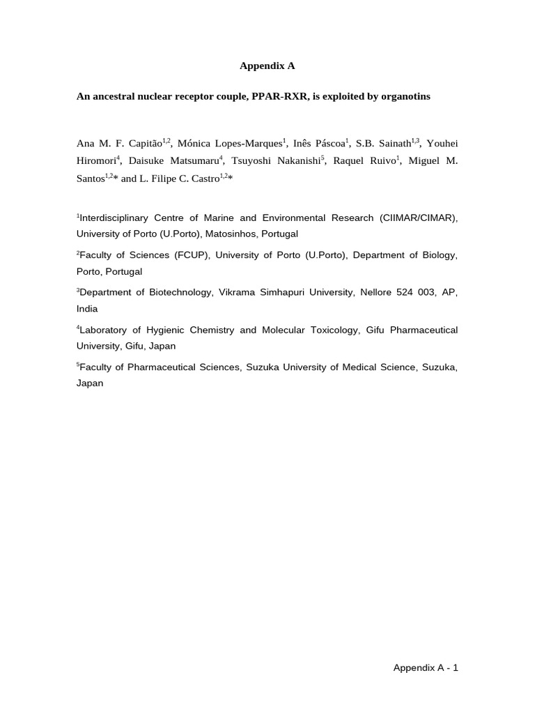 PPAR-RXR Interaction with Organotins | PDF | Primer (Molecular Biology ...