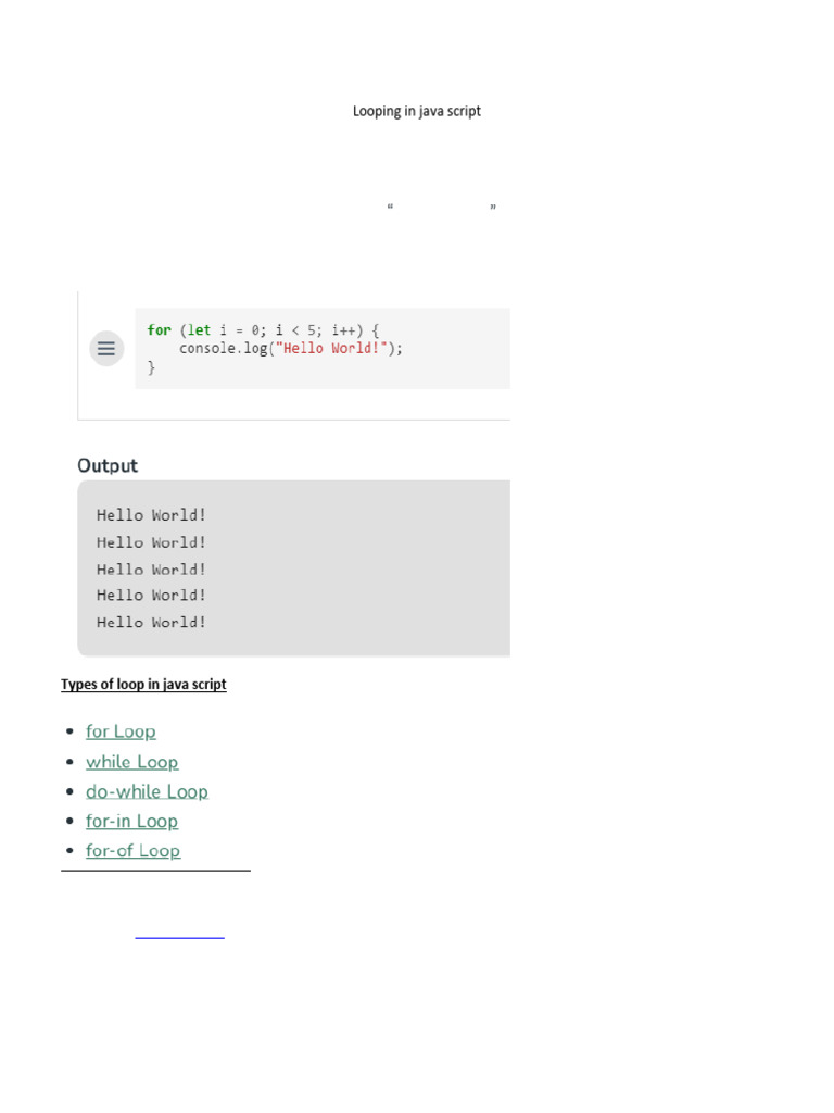 Looping in Javascript | PDF | Control Flow | Software Engineering