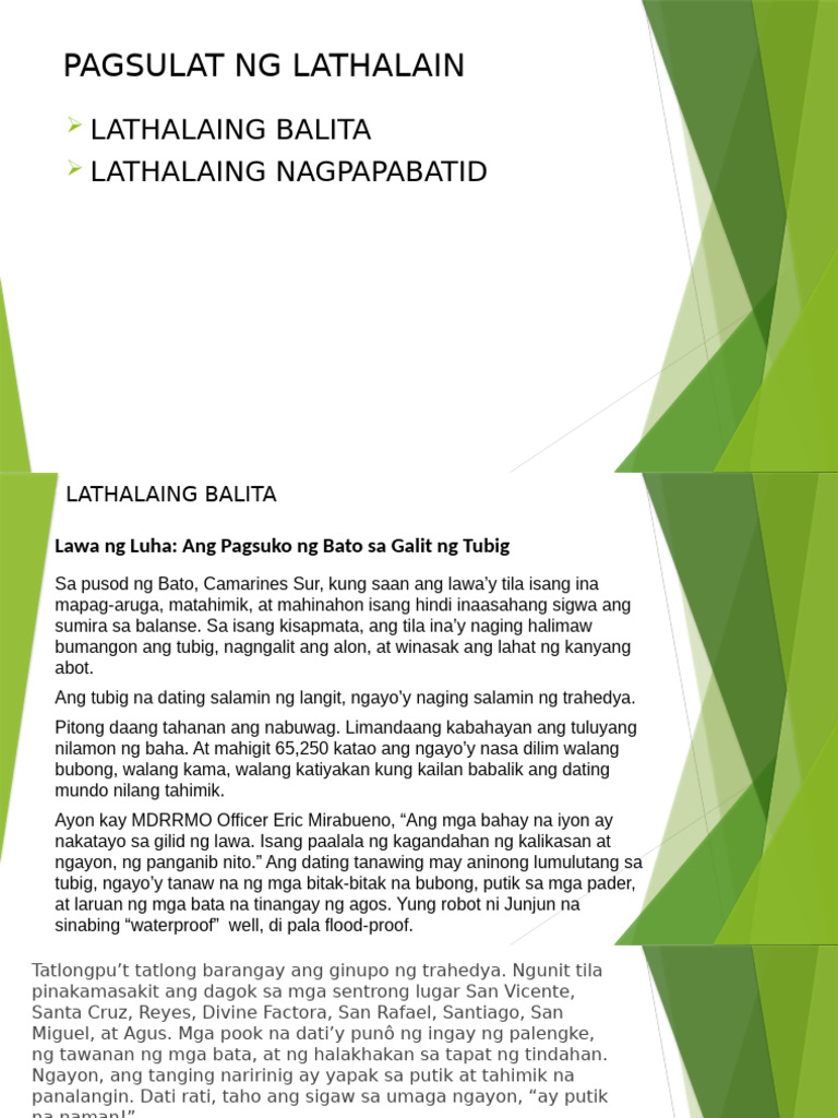 Pagsulat NG Lathalain 050416 | PDF