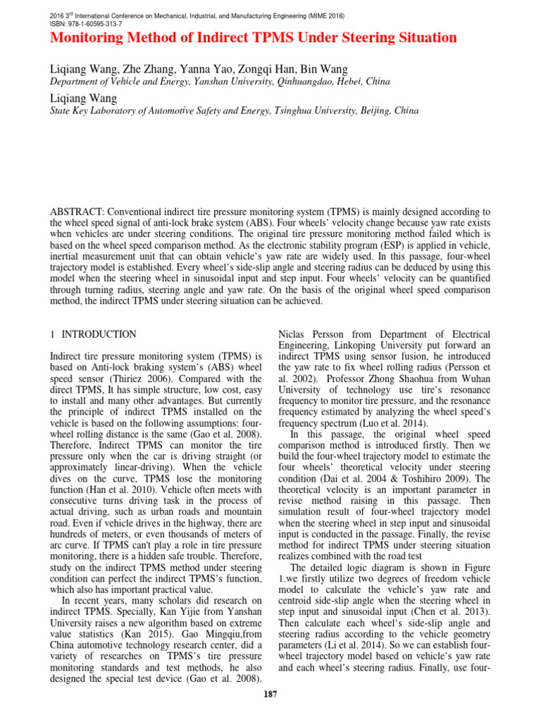 Indirect TPMS Enhancement for Steering | PDF | Anti Lock Braking System ...