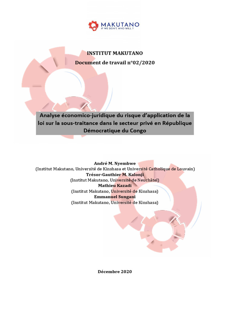 Analyse de la loi sur la sous-traitance en RDC | PDF | Business ...