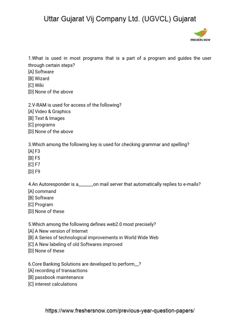 UGVCL Computer Knowledge.. | PDF