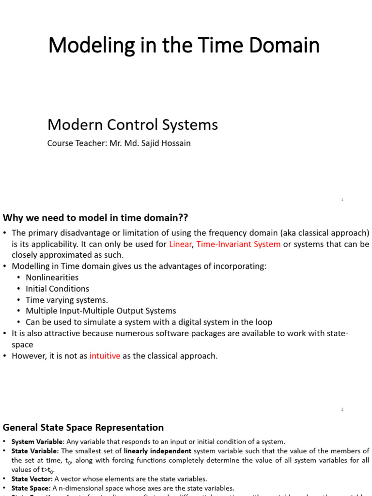 M3 CH 3 Modeling in Time Domain v2 | PDF | Vector Space | Equations