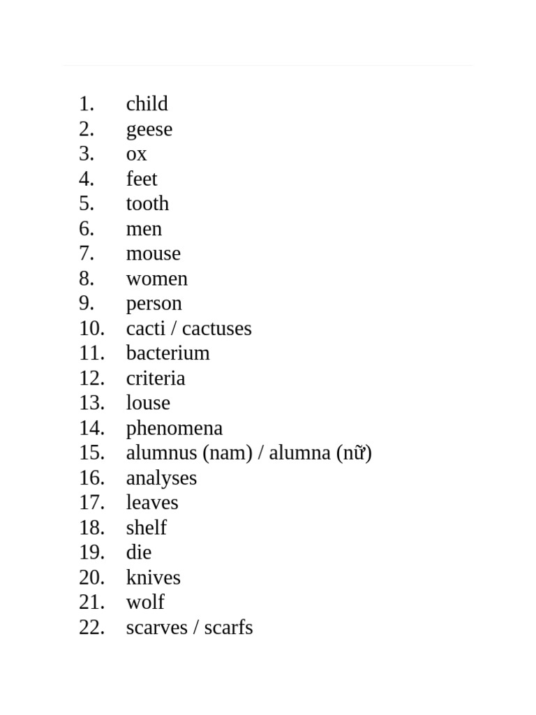 English Plural Nouns Guide | PDF