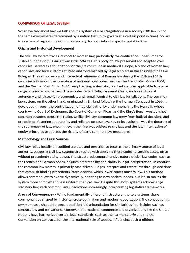 Civil Law VS Common Law | PDF | Civil Law (Legal System) | Common Law