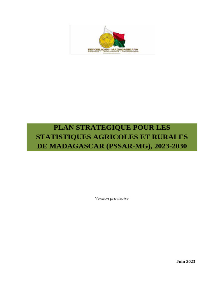 Plan Stratégique PSSAR-MG 2023-2030 | PDF | Forêt | Agriculture