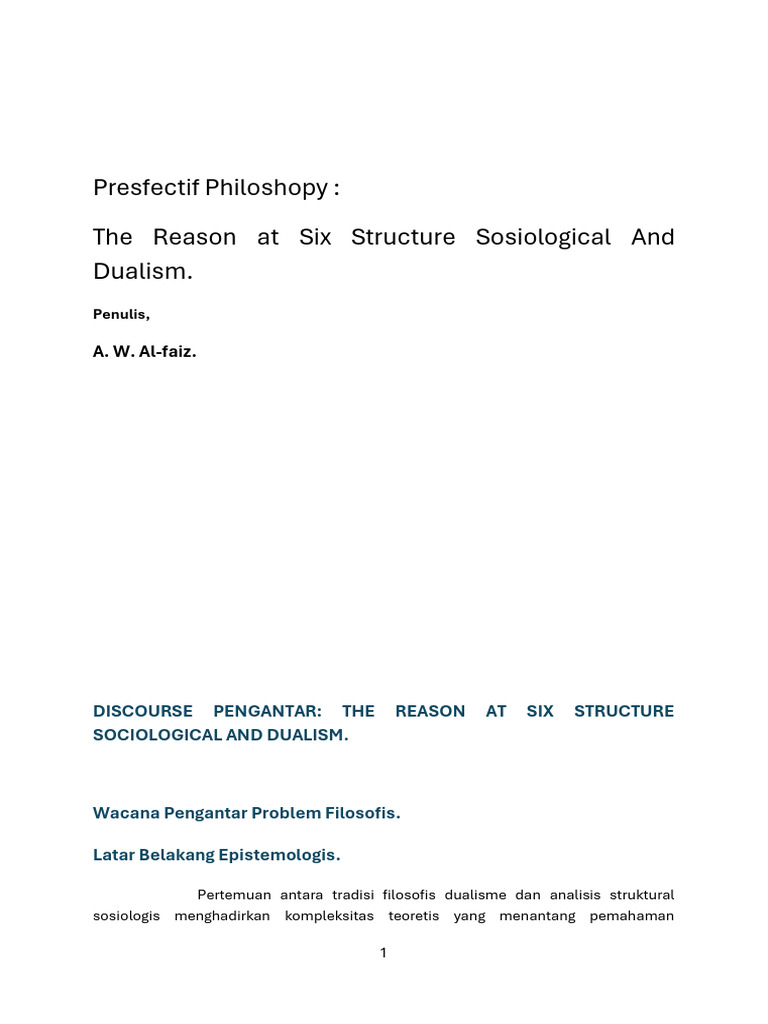 Presfectif Philoshopy The Reason at Six Structure Sosiological and ...