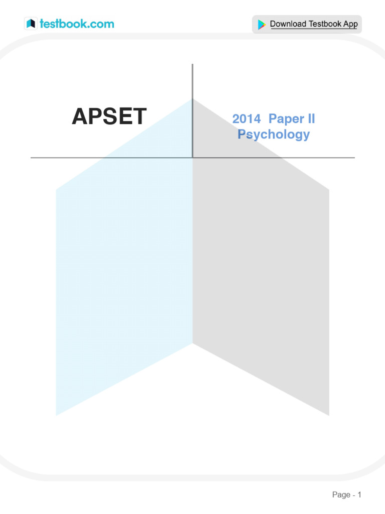 APSET 2014 Paper II Psychology - English | PDF